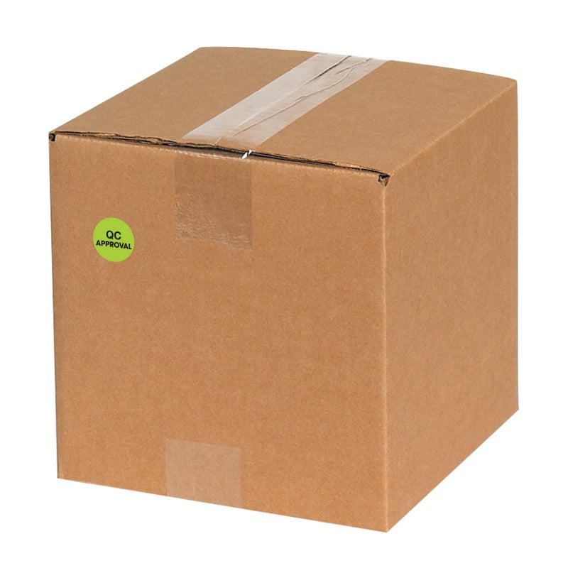 Tape Logic 1' Circle Label  'QC Approval'  Fluorescent Green  Roll of 500 Stickers  for Inventory Control and Warehouse Organization - Image 3